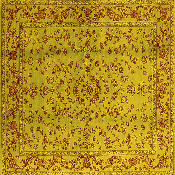 Square Oriental Yellow Industrial Rug, urb966yw