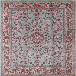 Square Machine Washable Industrial Modern Dark Gray Rug, wshurb966