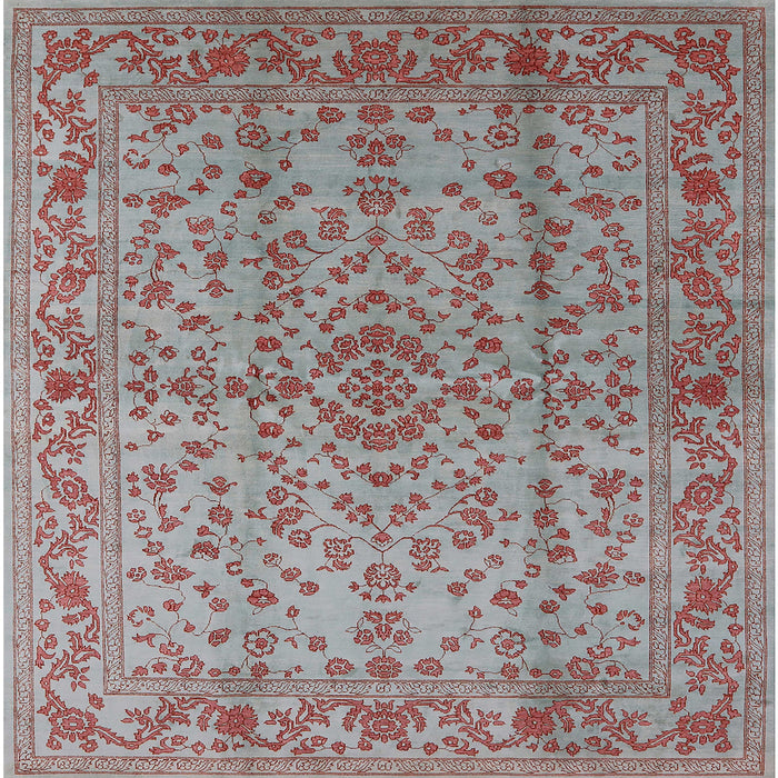 Square Machine Washable Industrial Modern Dark Gray Rug, wshurb966