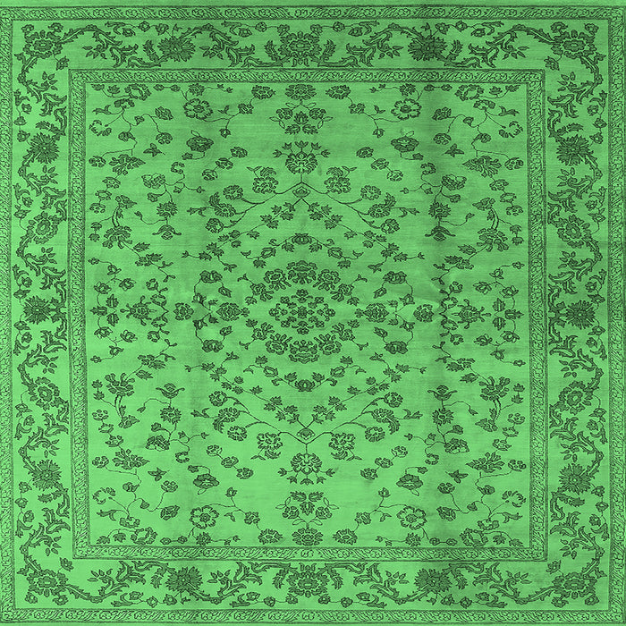 Square Oriental Emerald Green Industrial Rug, urb966emgrn