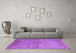Machine Washable Oriental Purple Industrial Area Rugs in a Living Room, wshurb966pur