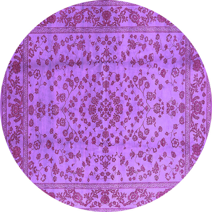 Round Oriental Purple Industrial Rug, urb966pur