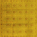 Square Oriental Yellow Industrial Rug, urb967yw