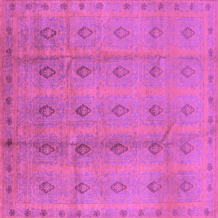 Square Machine Washable Oriental Purple Industrial Area Rugs, wshurb967pur