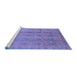 Sideview of Machine Washable Oriental Blue Industrial Rug, wshurb967blu