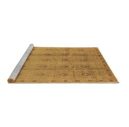 Sideview of Machine Washable Oriental Brown Industrial Rug, wshurb967brn