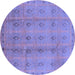 Round Oriental Blue Industrial Rug, urb967blu