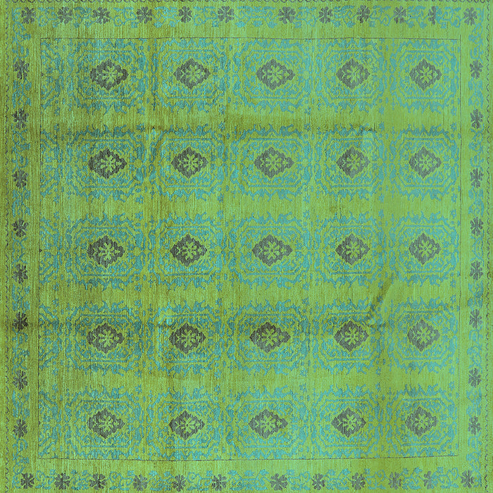 Square Oriental Turquoise Industrial Rug, urb967turq
