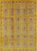 Mid-Century Modern Yellow Oriental Rug, urb967