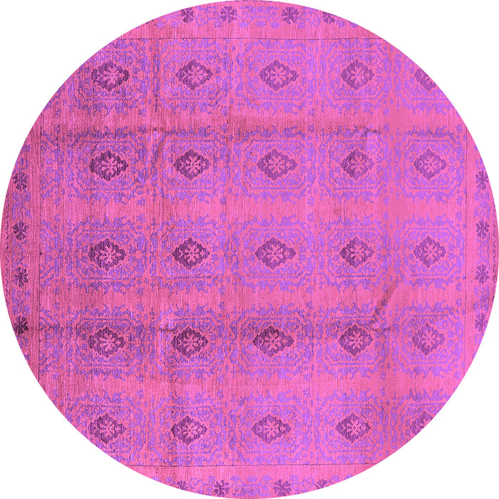 Round Oriental Purple Industrial Rug, urb967pur