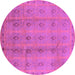 Round Oriental Purple Industrial Rug, urb967pur