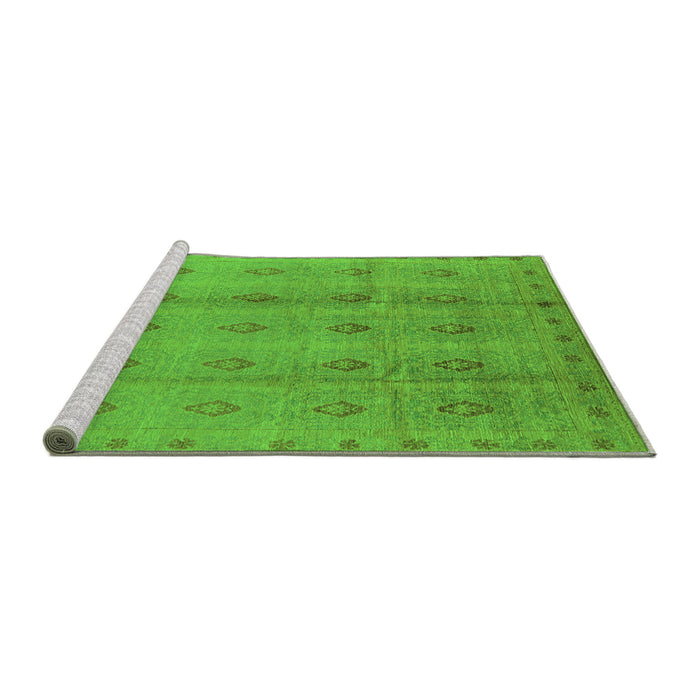 Sideview of Machine Washable Oriental Green Industrial Area Rugs, wshurb968grn