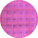 Round Oriental Purple Industrial Rug, urb968pur