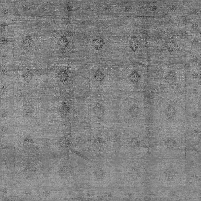 Square Machine Washable Oriental Gray Industrial Rug, wshurb968gry