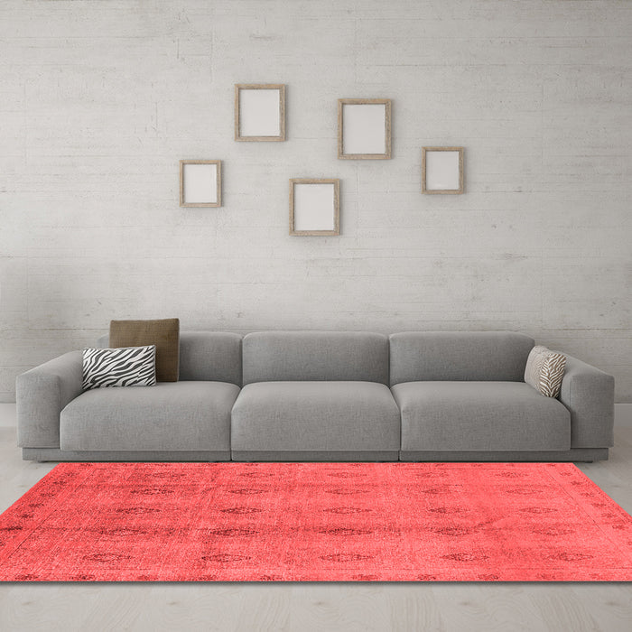Industrial Red Washable Rugs