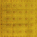 Square Oriental Yellow Industrial Rug, urb968yw