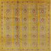 Square Mid-Century Modern Yellow Oriental Rug, urb968