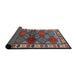 Sideview of Mid-Century Modern Gunmetal Gray Oriental Rug, urb969