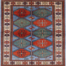 Square Mid-Century Modern Gunmetal Gray Oriental Rug, urb969