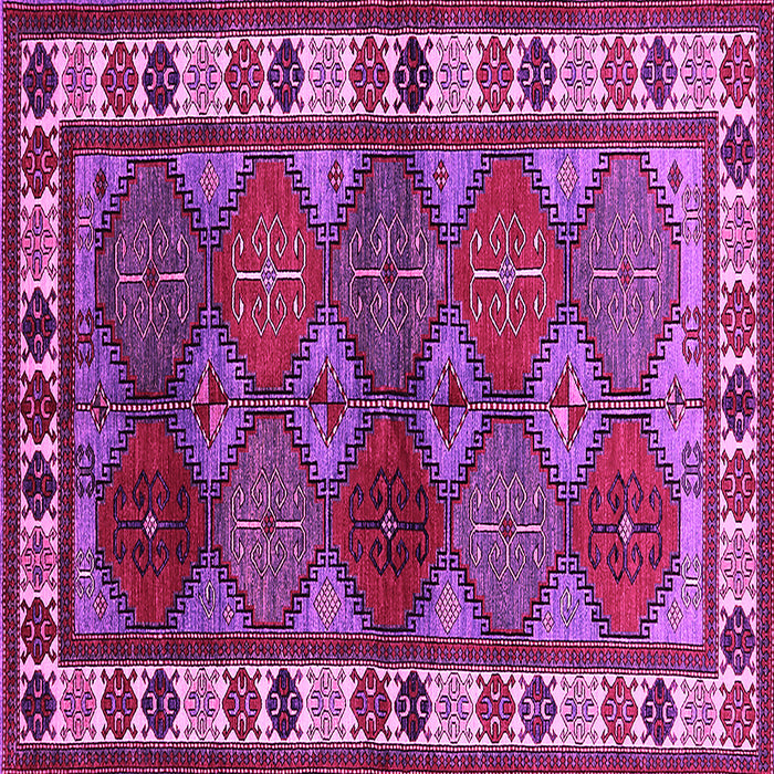 Square Machine Washable Oriental Pink Industrial Rug, wshurb969pnk