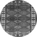 Round Oriental Gray Industrial Rug, urb969gry