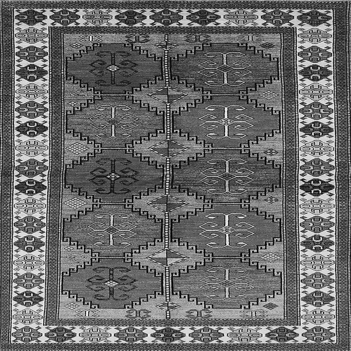 Square Machine Washable Oriental Gray Industrial Rug, wshurb969gry