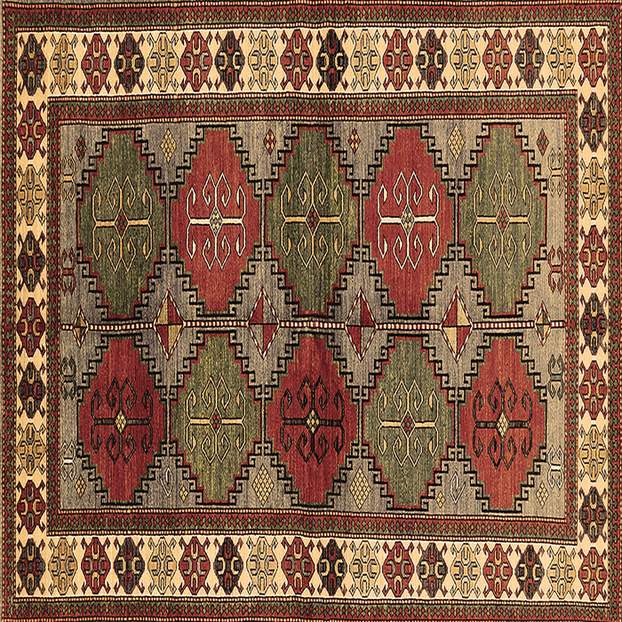 Square Oriental Brown Industrial Rug, urb969brn