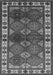 Machine Washable Oriental Gray Industrial Rug, wshurb969gry