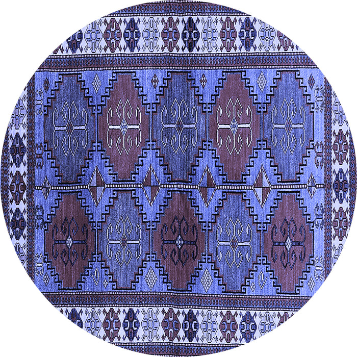 Round Oriental Blue Industrial Rug, urb969blu