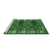 Sideview of Machine Washable Oriental Emerald Green Industrial Area Rugs, wshurb969emgrn