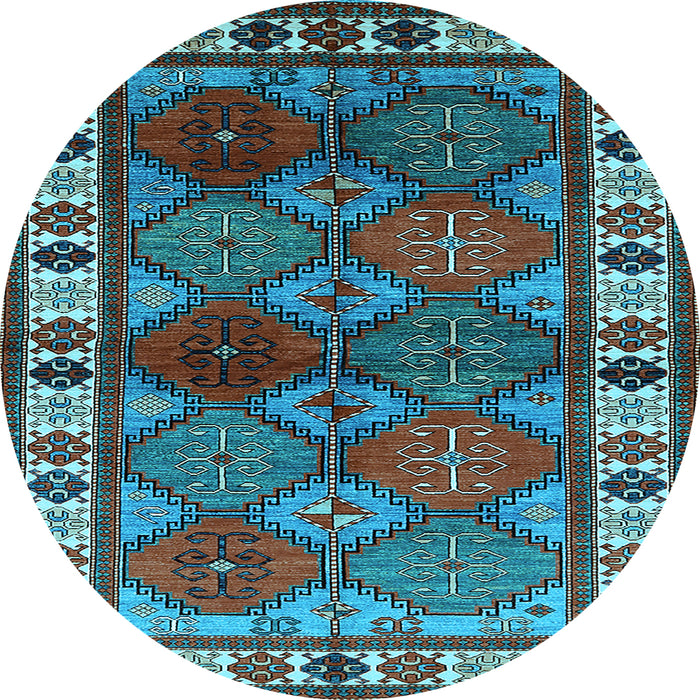 Round Oriental Light Blue Industrial Rug, urb969lblu
