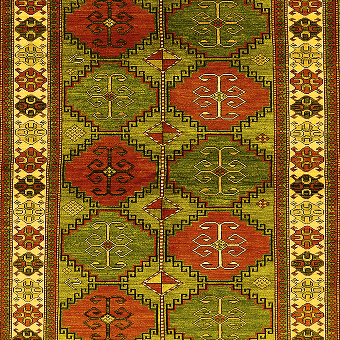 Machine Washable Oriental Yellow Industrial Rug, wshurb969yw