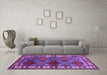 Machine Washable Oriental Purple Industrial Area Rugs in a Living Room, wshurb969pur