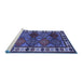 Sideview of Machine Washable Oriental Blue Industrial Rug, wshurb969blu