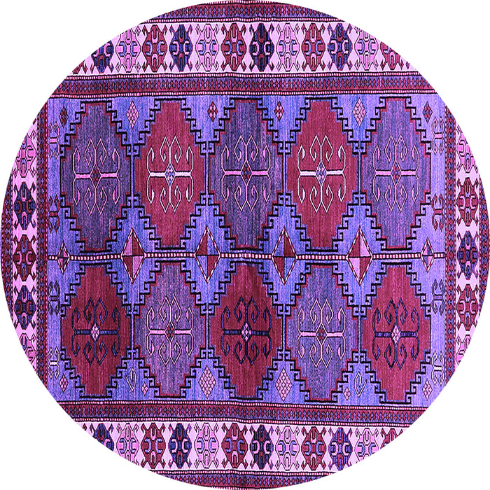 Round Machine Washable Oriental Purple Industrial Area Rugs, wshurb969pur