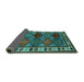 Sideview of Oriental Turquoise Industrial Rug, urb969turq