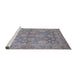 Sideview of Machine Washable Industrial Modern Dark Gray Rug, wshurb970