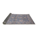 Sideview of Mid-Century Modern Dark Gray Oriental Rug, urb970