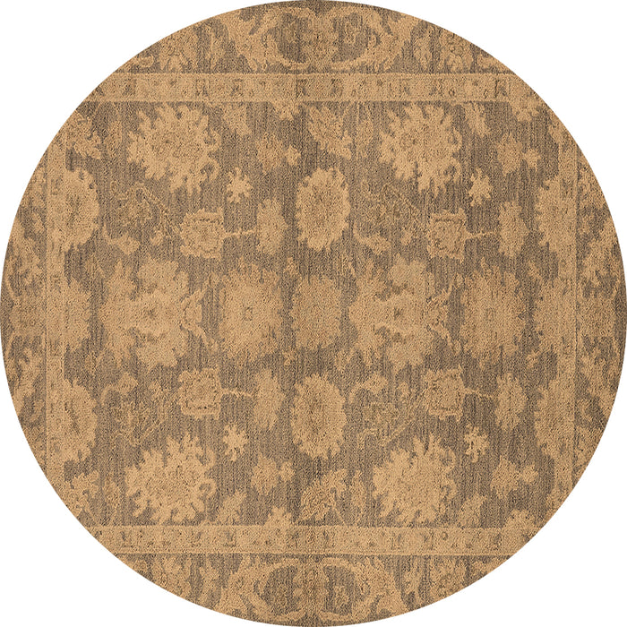 Round Oriental Brown Industrial Rug, urb970brn