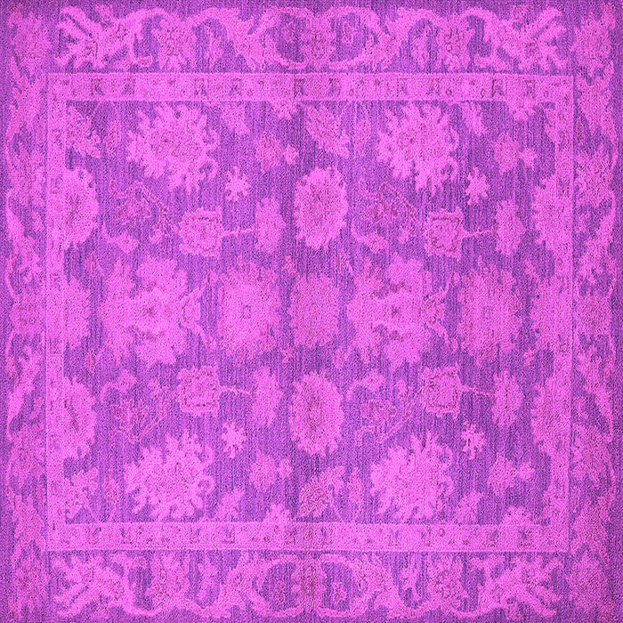Square Machine Washable Oriental Pink Industrial Rug, wshurb970pnk