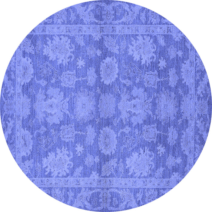 Round Oriental Blue Industrial Rug, urb970blu