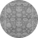 Round Oriental Gray Industrial Rug, urb970gry