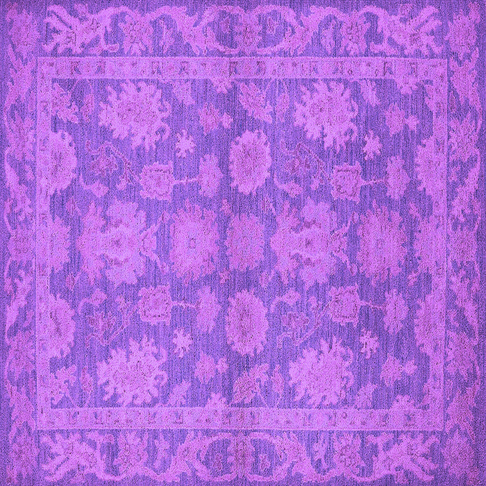 Square Machine Washable Oriental Purple Industrial Area Rugs, wshurb970pur