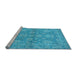 Sideview of Machine Washable Oriental Light Blue Industrial Rug, wshurb970lblu