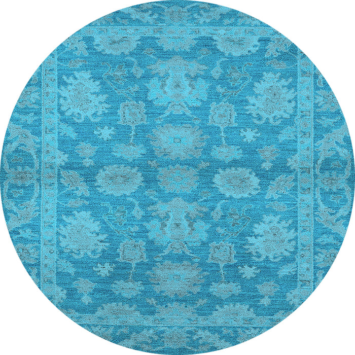 Round Oriental Light Blue Industrial Rug, urb970lblu