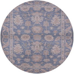 Round Mid-Century Modern Dark Gray Oriental Rug, urb970