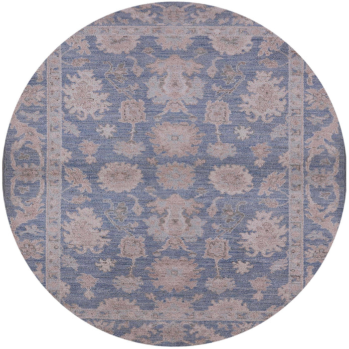 Round Mid-Century Modern Dark Gray Oriental Rug, urb970