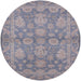 Round Mid-Century Modern Dark Gray Oriental Rug, urb970