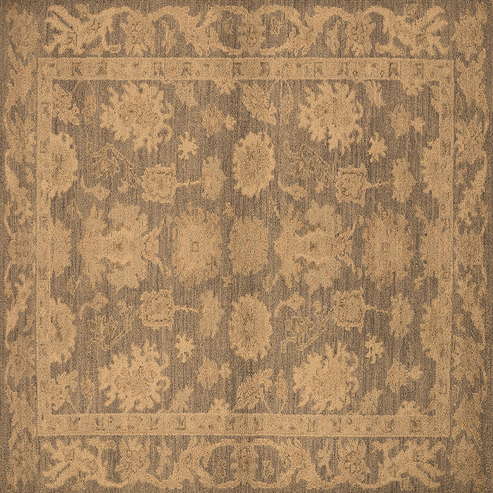 Square Machine Washable Oriental Brown Industrial Rug, wshurb970brn