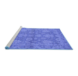 Sideview of Machine Washable Oriental Blue Industrial Rug, wshurb970blu